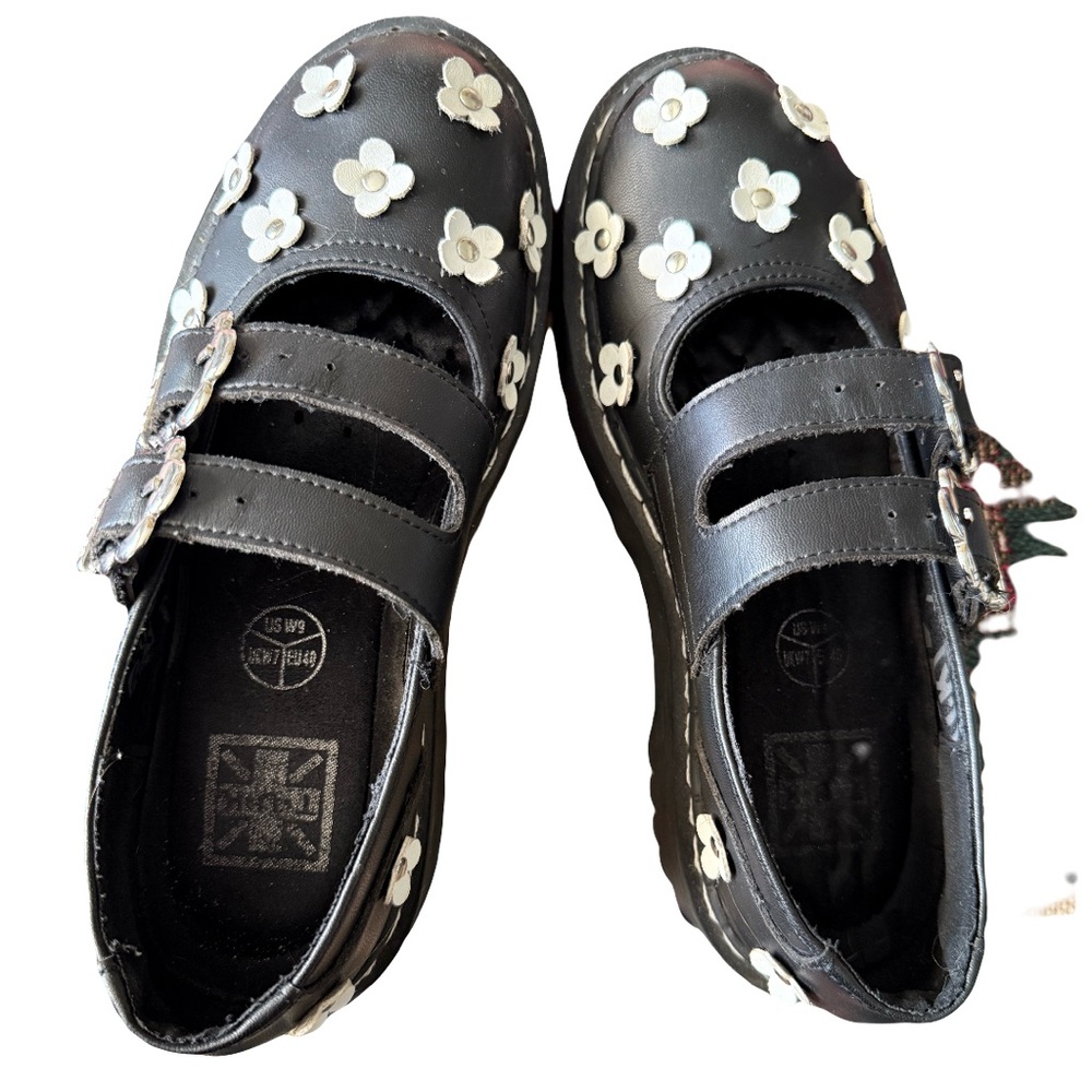 T.U.K Flower Double Decker Mary Janes